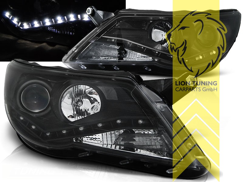 Halogen, schwarz, Abblendlicht H7 / Fernlicht H1, Blinkerbirnen BAU15S, elektrisch verstellbar - Stellmotor integriert, Eintragungsfrei / mit E-Prüfzeichen, Eintragungsfrei / mit R87 Zulassung als Tagfahrlicht