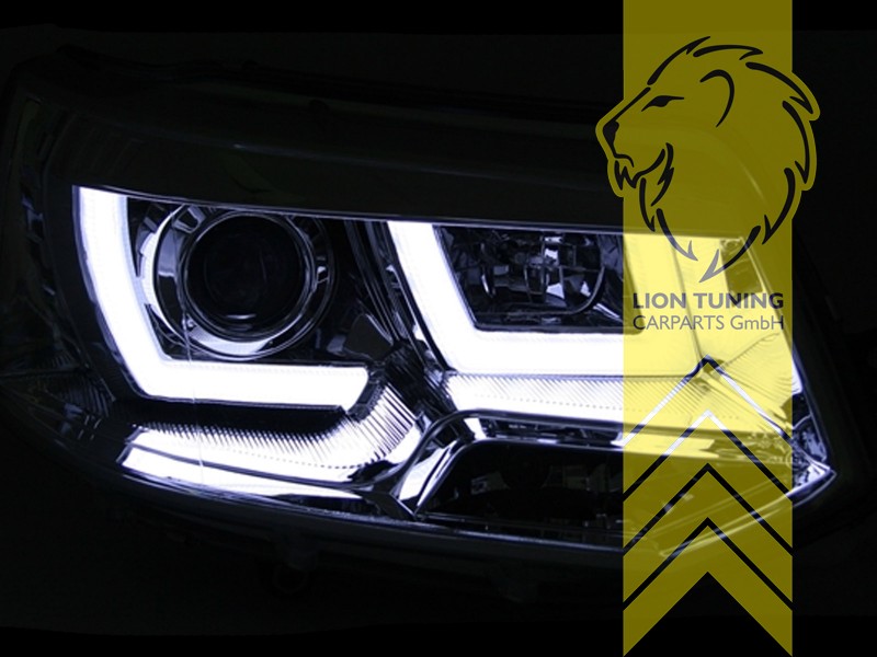 Liontuning - Tuningartikel für Ihr Auto  Lion Tuning Carparts GmbH  Scheinwerfer echtes TFL VW T6 Bus LED Tagfahrlicht chrom