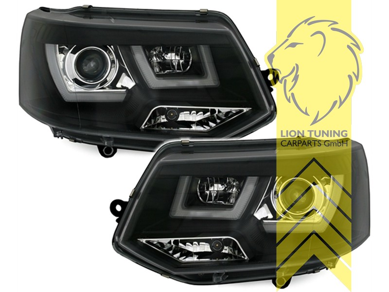 Liontuning - Tuningartikel für Ihr Auto  Lion Tuning Carparts GmbH  Scheinwerfer echtes TFL VW T5 Bus LED Tagfahrlicht schwarz dynamischer  Blinker