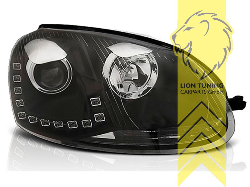 Liontuning - Tuningartikel für Ihr Auto  Lion Tuning Carparts GmbH Voll LED  Scheinwerfer echtes TFL VW Golf 7 Limousine Variant schwarz