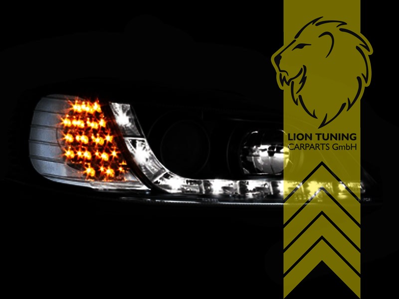 Liontuning - Tuningartikel für Ihr Auto  Lion Tuning Carparts GmbH TFL  Optik Scheinwerfer Opel Astra G LED Tagfahrlicht schwarz