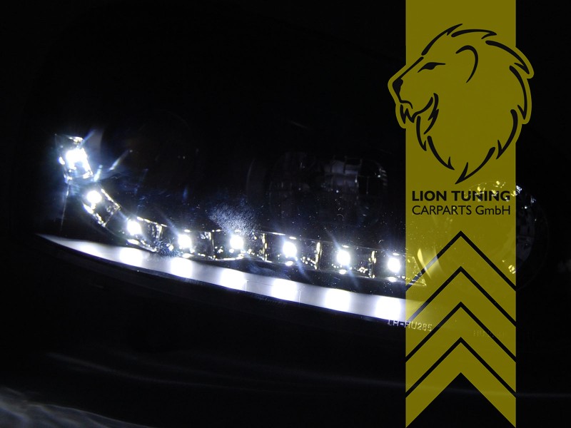Liontuning - Tuningartikel für Ihr Auto  Lion Tuning Carparts GmbH TFL  Optik Scheinwerfer VW Golf 5 Limousine Variant LED Tagfahrlicht chrom