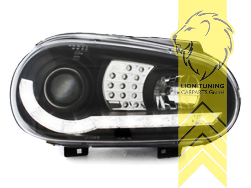 Liontuning - Tuningartikel für Ihr Auto  Lion Tuning Carparts GmbH TFL  Optik Scheinwerfer VW Golf 3 Limousine Variant Cabrio LED Tagfahrlicht  schwarz
