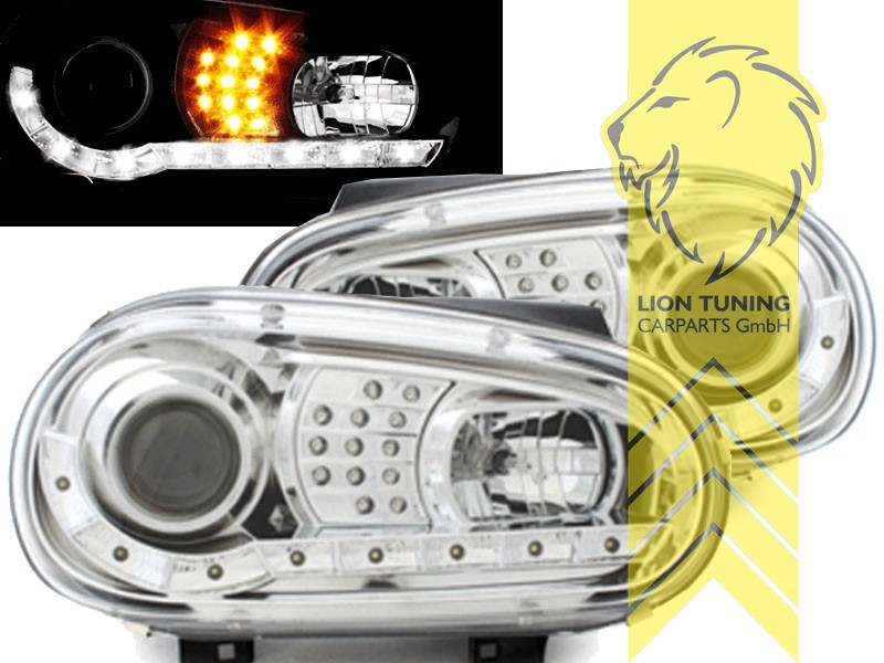 mit LED Blinker, Halogen, chrom, Abblendlicht H1 / Fernlicht H1, elektrisch verstellbar - Stellmotor wird vom Original übernommen, Eintragungsfrei / mit E-Prüfzeichen