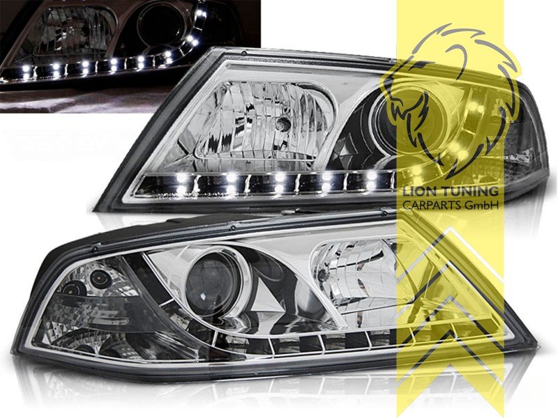Halogen, chrom, Abblendlicht H7 / Fernlicht H1, Blinkerbirnen BAU15S, elektr. verstellbar - Motor muss separat bestellt werden (MHC06), Eintragungsfrei / mit E-Prüfzeichen