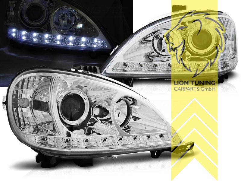 Halogen, chrom, Abblendlicht H7 / Fernlicht H7, Blinkerbirnen BAU15S, elektrisch verstellbar - Stellmotor integriert, Eintragungsfrei / mit E-Prüfzeichen