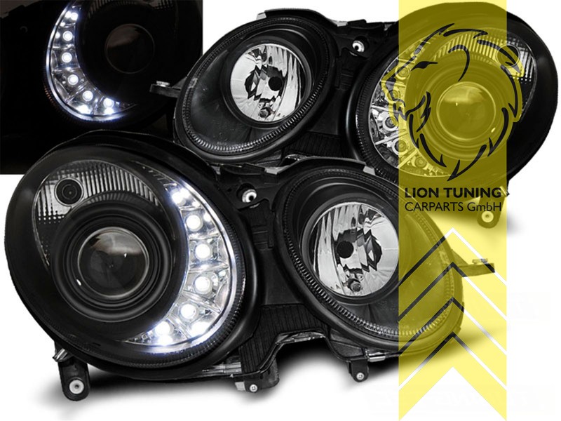 Halogen, schwarz, Abblendlicht H1 / Fernlicht H1, Blinkerbirnen BAU15S, elektrisch verstellbar - Stellmotor integriert, Eintragungsfrei / mit E-Prüfzeichen