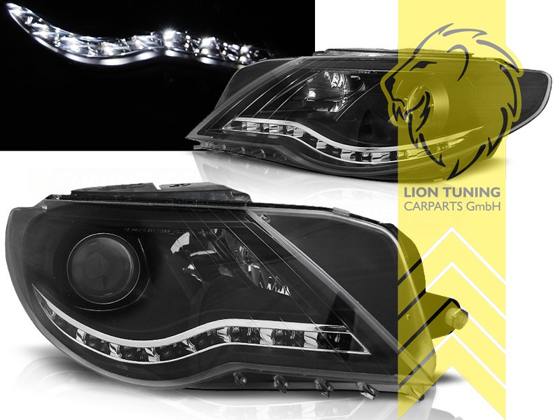 Liontuning - Tuningartikel für Ihr Auto  Lion Tuning Carparts GmbH TFL  Optik Scheinwerfer VW Passat CC LED Tagfahrlicht schwarz