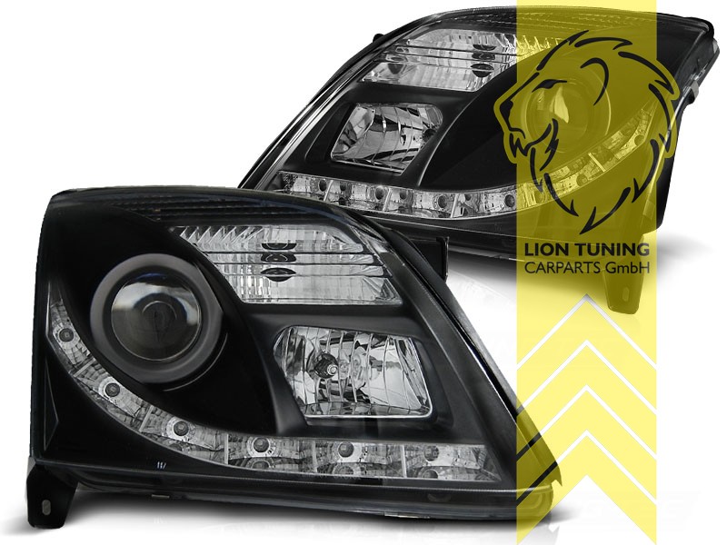 Liontuning - Tuningartikel für Ihr Auto  Lion Tuning Carparts GmbH TFL  Optik Scheinwerfer Opel Vectra C LED Tagfahrlicht schwarz