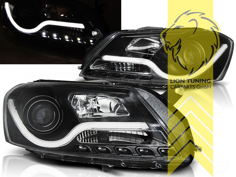 Liontuning - Tuningartikel für Ihr Auto  Lion Tuning Carparts GmbH TFL  Optik Scheinwerfer Passat 3C B7 Limousine Variant LED Tagfahrlicht schwarz
