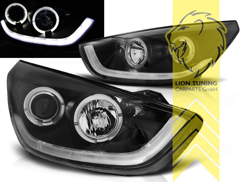 Halogen, schwarz, weiß LED, Abblendlicht H7 / Fernlicht H1, Blinkerbirnen BAU15S, elektrisch verstellbar - Stellmotor wird vom Original übernommen, Eintragungsfrei / mit E-Prüfzeichen