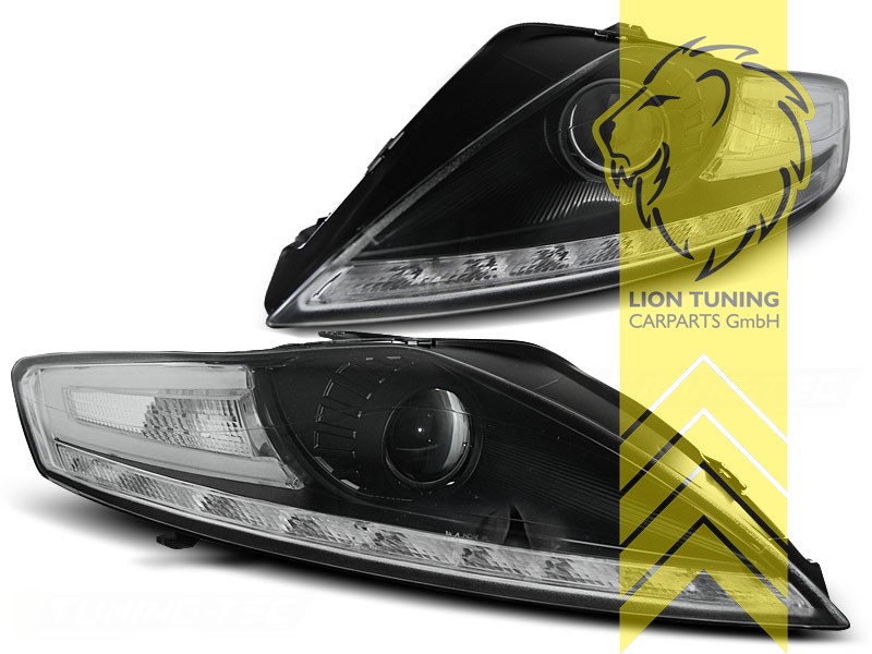 Liontuning - Tuningartikel für Ihr Auto  Lion Tuning Carparts GmbH TFL  Optik Scheinwerfer Ford Mondeo 4 Limousine Turnier LED Tagfahrlicht schwarz