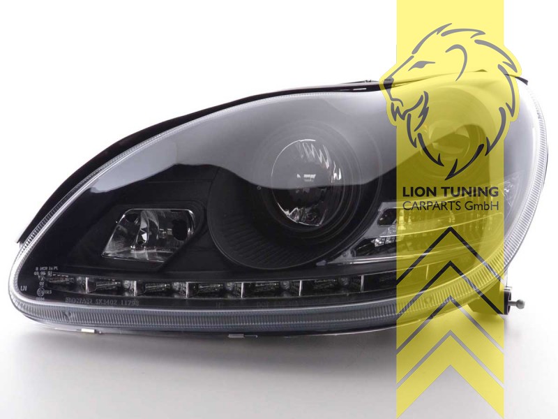 TFL Optik Led outlet Scheinwerfer schwarz für Mercedes S-Klasse W220