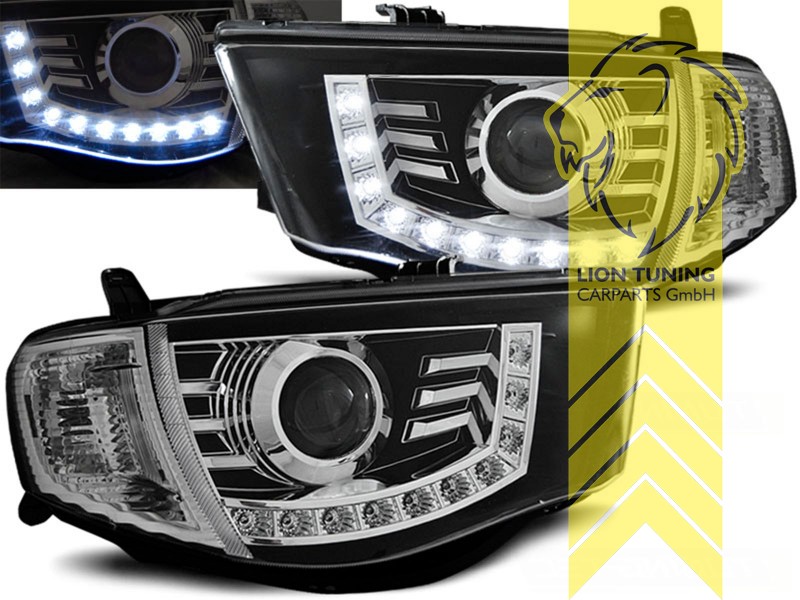 Halogen, schwarz, Abblendlicht und Fernlicht in einer Linse H7, elektrisch verstellbar - Stellmotor wird vom Original übernommen, Eintragungsfrei / mit E-Prüfzeichen