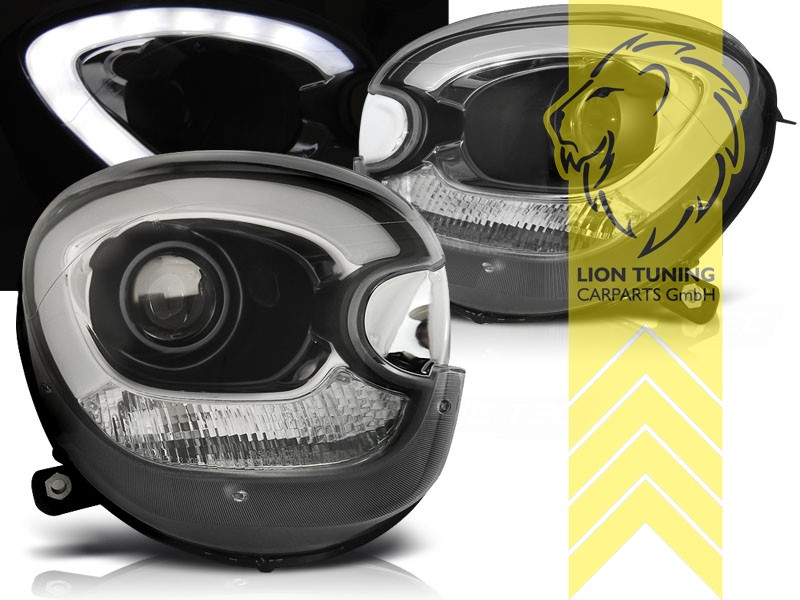 Halogen, schwarz, Abblendlicht und Fernlicht in einer Linse H9, elektrisch verstellbar - Stellmotor integriert, Eintragungsfrei / mit E-Prüfzeichen