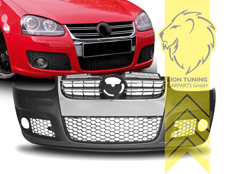 Liontuning - Tuningartikel für Ihr Auto  Lion Tuning Carparts GmbH  Stoßstange VW Golf 5 Limousine Variant GTi Optik mit chrom Grill