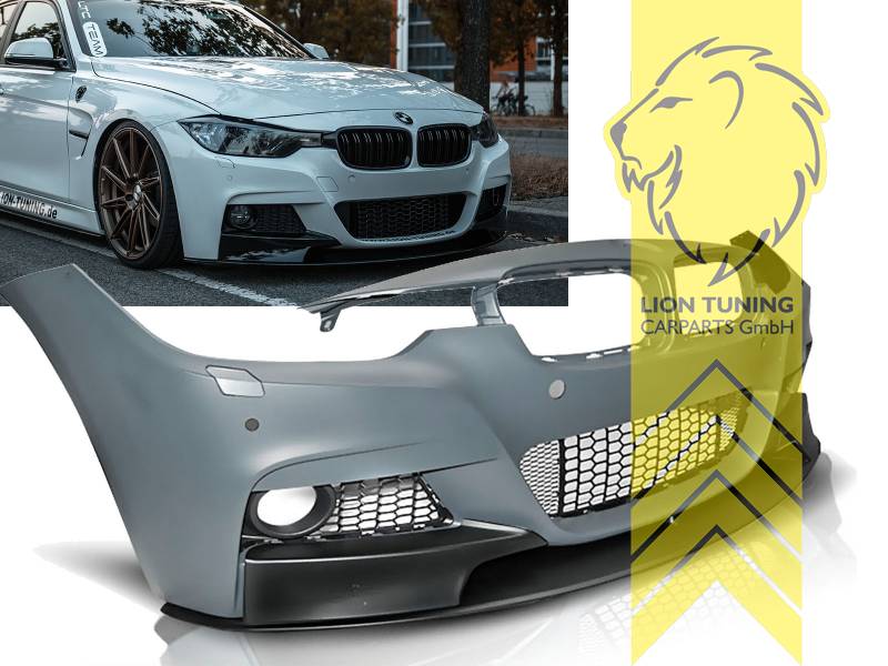 Sport Performance Stoßstange vorne für PDC + Frontspoiler schwarz passend  für BMW 3er F30 F31 Serie & M-Paket