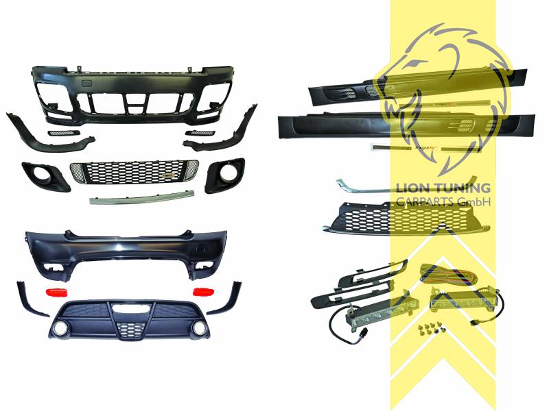 Liontuning - Tuningartikel für Ihr Auto  Lion Tuning Carparts GmbH  Stoßstangen Set Body Kit BMW Mini R56 Sport-Optik mit LED Tagfahrlicht