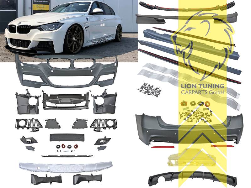 Liontuning - Tuningartikel für Ihr Auto  Lion Tuning Carparts GmbH  Stoßstangen Set Body Kit BMW F30 Limousine Performance Optik für PDC
