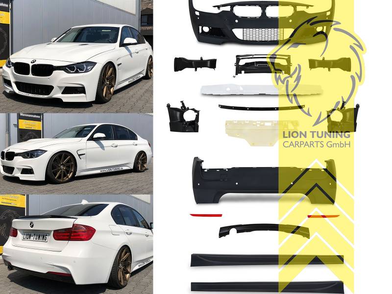 Liontuning - Tuningartikel für Ihr Auto  Lion Tuning Carparts GmbH  Stoßstangen Set Body Kit BMW F30 Limousine M-Technik Optik für PDC