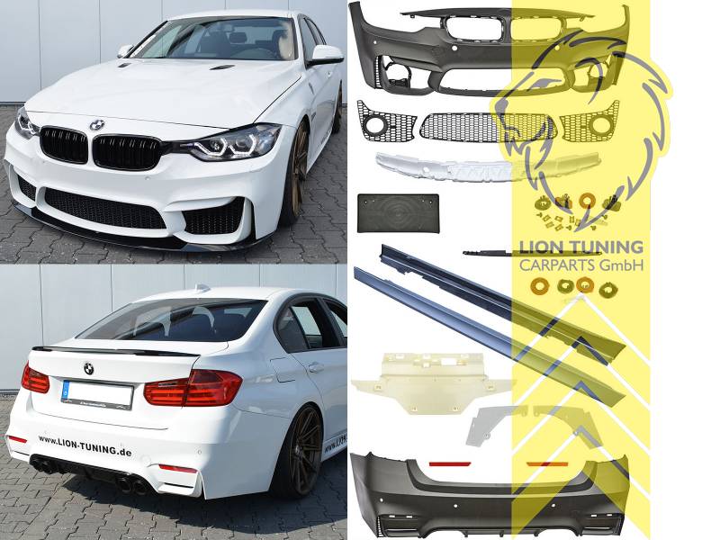 Liontuning - Tuningartikel für Ihr Auto  Lion Tuning Carparts GmbH  Stoßstangen Set Body Kit BMW 3er F30 Limousine Sport Optik für PDC