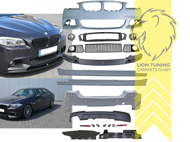 Liontuning - Tuningartikel für Ihr Auto  Lion Tuning Carparts GmbH  Stoßstangen Set Body Kit BMW 5er F10 Limousine Sport Optik für PDC