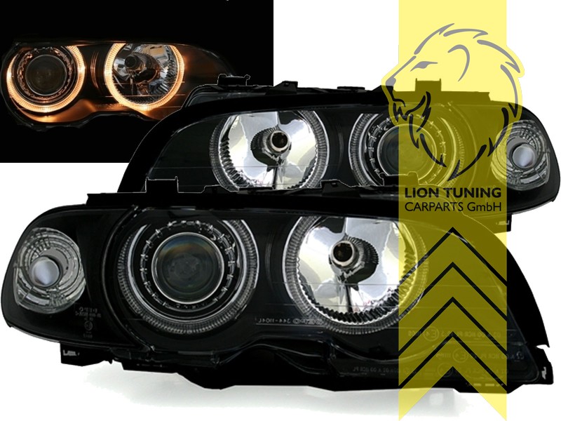 Liontuning - Tuningartikel für Ihr Auto  Lion Tuning Carparts GmbH DEPO Angel  Eyes Scheinwerfer BMW E46 Coupe Cabrio schwarz