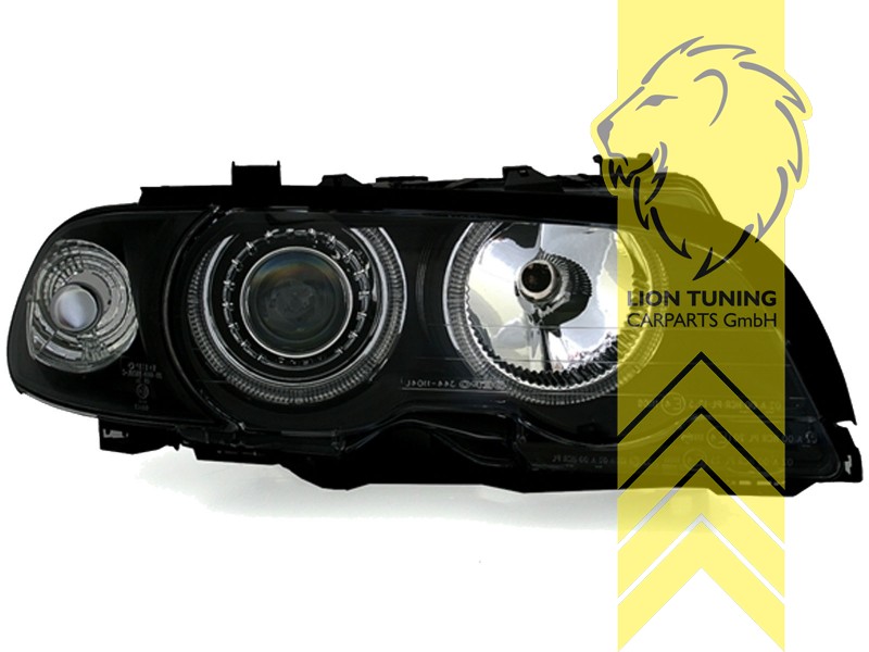 Liontuning - Tuningartikel für Ihr Auto  Lion Tuning Carparts GmbH CCFL Angel  Eyes Scheinwerfer BMW E46 Coupe Cabrio schwarz
