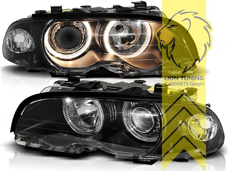 Liontuning - Tuningartikel für Ihr Auto  Lion Tuning Carparts GmbH DEPO  Angel Eyes Scheinwerfer BMW E46 Coupe Cabrio schwarz