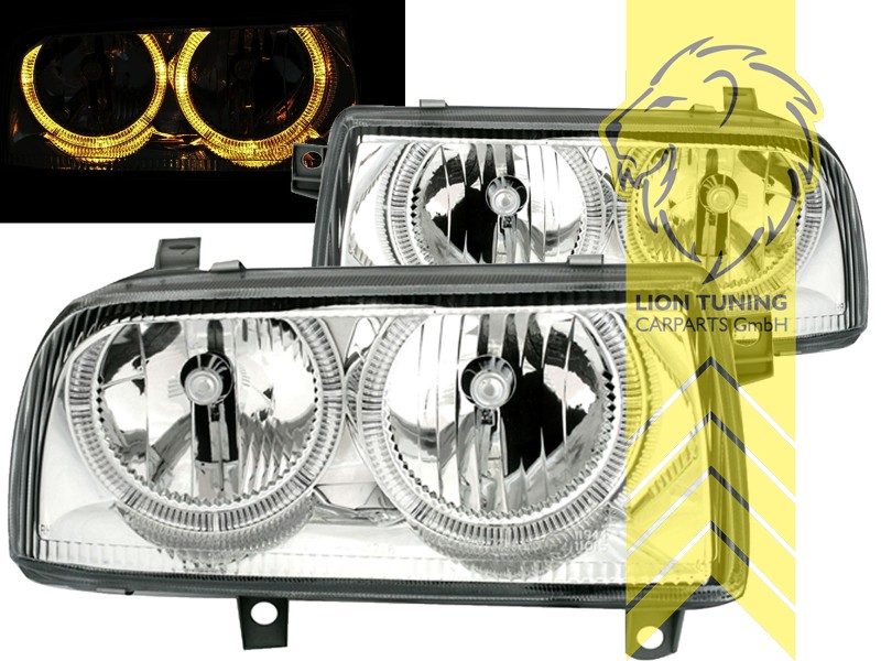Halogen, chrom, gelb Halogen, Abblendlicht H7 / Fernlicht H7, elektrisch verstellbar - Stellmotor wird vom Original übernommen, Eintragungsfrei / mit E-Prüfzeichen