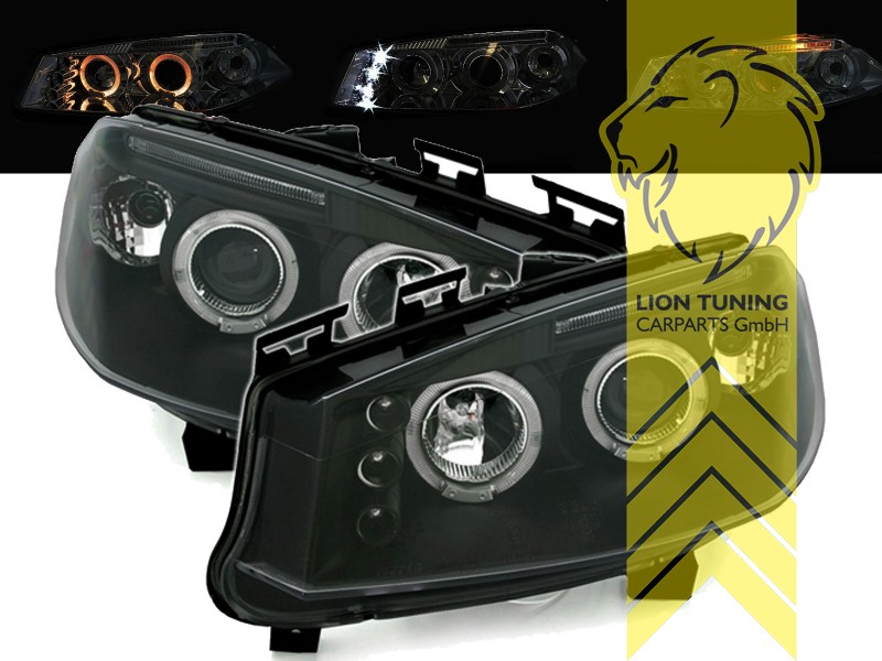 Halogen, schwarz, weiß LED, Abblendlicht H1 / Fernlicht H1, Blinkerbirnen BAU15S, elektrisch verstellbar - Stellmotor wird vom Original übernommen, Eintragungsfrei / mit E-Prüfzeichen