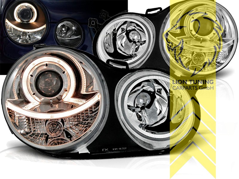 Halogen, chrom, gelb Halogen, Abblendlicht H7 / Fernlicht H7, Blinkerbirnen BAU15S, elektrisch verstellbar - Stellmotor integriert, Eintragungsfrei / mit E-Prüfzeichen