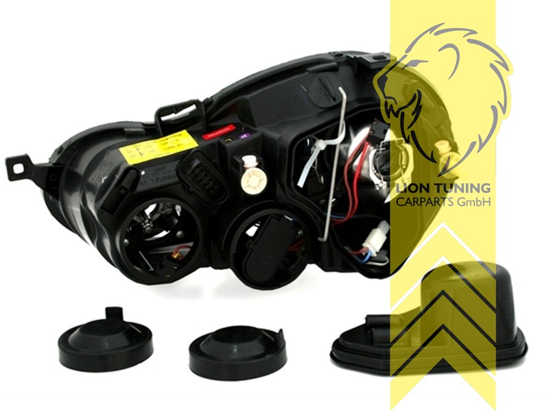 Liontuning - Tuningartikel für Ihr Auto  Lion Tuning Carparts GmbH DEPO Angel  Eyes Scheinwerfer VW Polo 9N schwarz