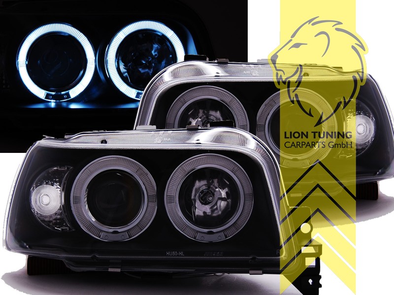 Halogen, schwarz, weiß LED, Abblendlicht H1 / Fernlicht H1, Blinkerbirnen BAU15S, manuell verstellbar, Eintragungsfrei / mit E-Prüfzeichen