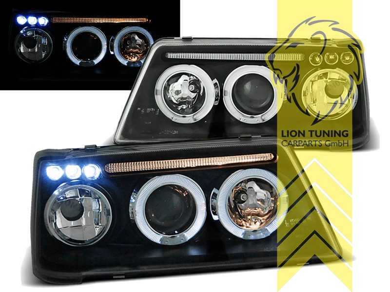 Halogen, schwarz, weiß LED, Abblendlicht H1 / Fernlicht H1, Blinkerbirnen BAU15S, manuell verstellbar, Eintragungsfrei / mit E-Prüfzeichen