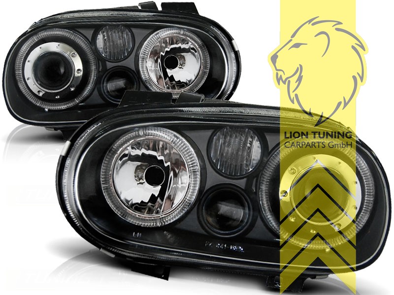 Liontuning - Tuningartikel für Ihr Auto  Lion Tuning Carparts GmbH DEPO Angel  Eyes Scheinwerfer VW Golf 4 Limousine Variant Cabrio schwarz