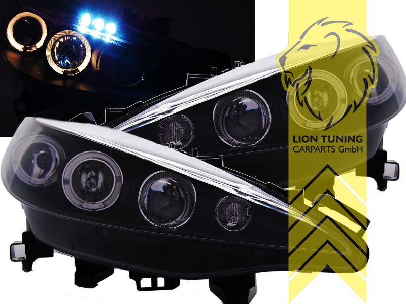Liontuning - Tuningartikel für Ihr Auto  Lion Tuning Carparts GmbH DEPO  Angel Eyes Scheinwerfer BMW E90 Limousine E91 Touring schwarz