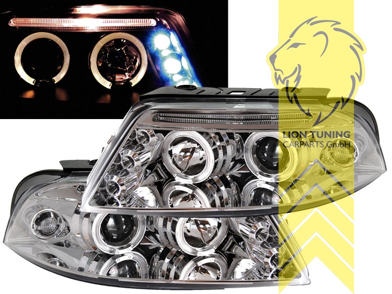 Liontuning - Tuningartikel für Ihr Auto  Lion Tuning Carparts GmbH Angel  Eyes Scheinwerfer VW Golf 5 Limousine Variant schwarz LED