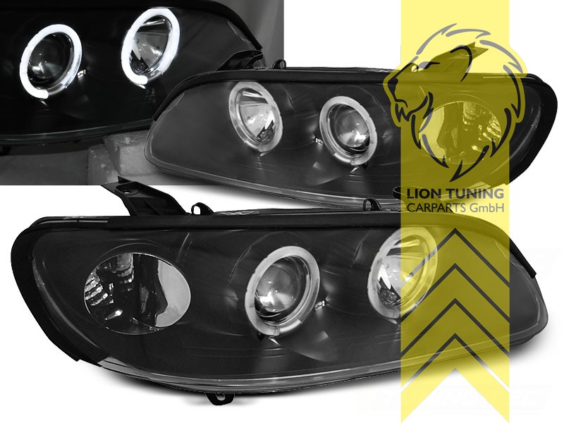 Halogen, schwarz, weiß LED, Abblendlicht H1 / Fernlicht H1, Blinkerbirnen BAU15S, elektrisch verstellbar - Stellmotor wird vom Original übernommen, Eintragungsfrei / mit E-Prüfzeichen