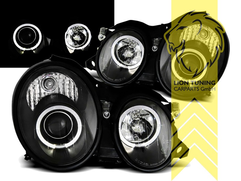 Halogen, schwarz, weiß LED, Abblendlicht H1 / Fernlicht H1, Blinkerbirnen BAU15S, manuell verstellbar, Eintragungsfrei / mit E-Prüfzeichen