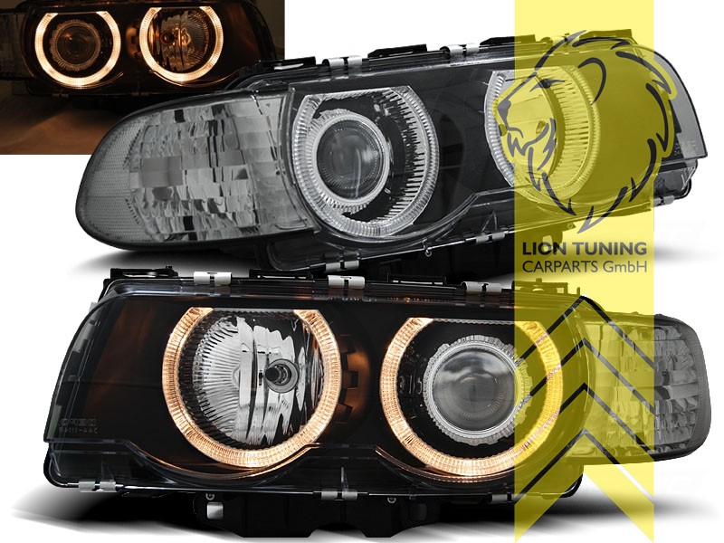 Halogen, schwarz, gelb Halogen, Abblendlicht H7 / Fernlicht H7, Blinkerbirnen BAU15S, elektrisch verstellbar - Stellmotor integriert, Eintragungsfrei / mit E-Prüfzeichen