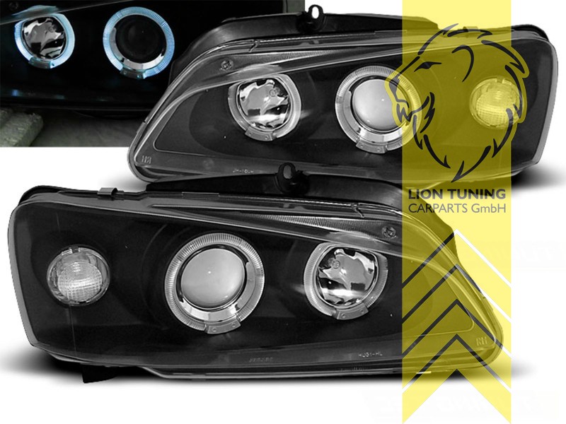 Halogen, schwarz, weiß LED, Abblendlicht H1 / Fernlicht H1, Blinkerbirnen BAU15S, manuell verstellbar, Eintragungsfrei / mit E-Prüfzeichen