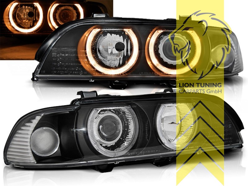 Xenon, HID, schwarz, gelb Halogen, für Fahrzeuge mit Original Xenon, Abblendlicht D2S / Fernlicht H7, Blinkerbirnen BAU15S, elektrisch verstellbar - Stellmotor integriert, Eintragungsfrei / mit E-Prüfzeichen