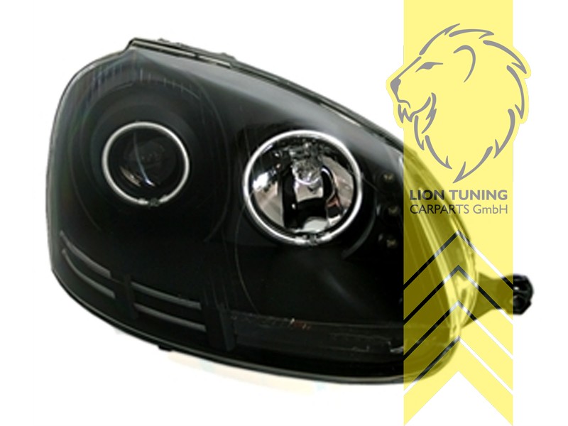 Liontuning - Tuningartikel für Ihr Auto  Lion Tuning Carparts GmbH Design  Scheinwerfer VW Golf 5 Jetta 3 GTI Optik schwarz Bi-XENON