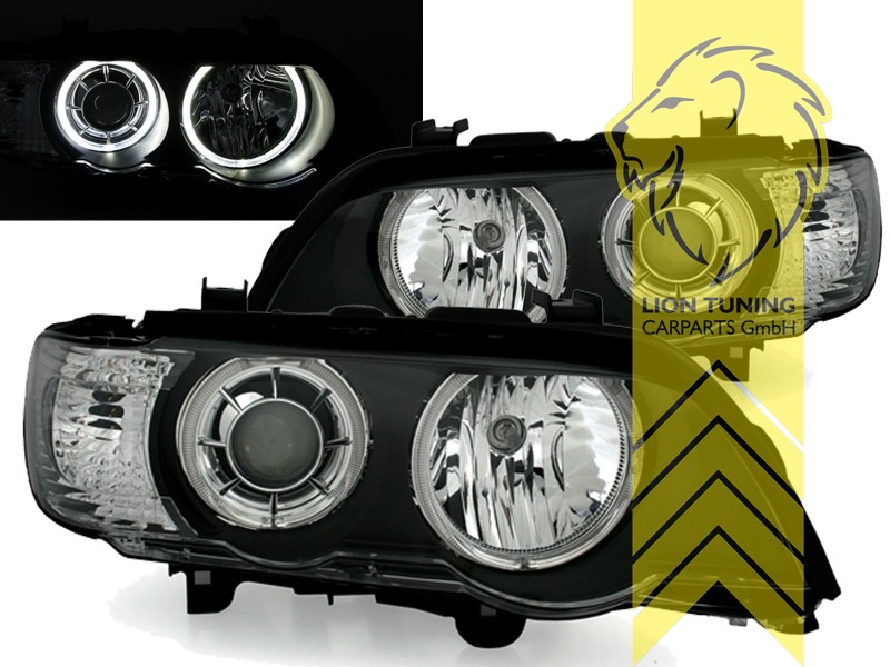 Xenon, HID, schwarz, weiß LED, Abblendlicht D2S / Fernlicht H7, Blinkerbirnen BAU15S, elektrisch verstellbar - Stellmotor integriert, Eintragungsfrei / mit E-Prüfzeichen