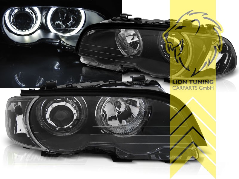 Liontuning - Tuningartikel für Ihr Auto  Lion Tuning Carparts GmbH CCFL  Angel Eyes Scheinwerfer BMW E46 Coupe Cabrio schwarz