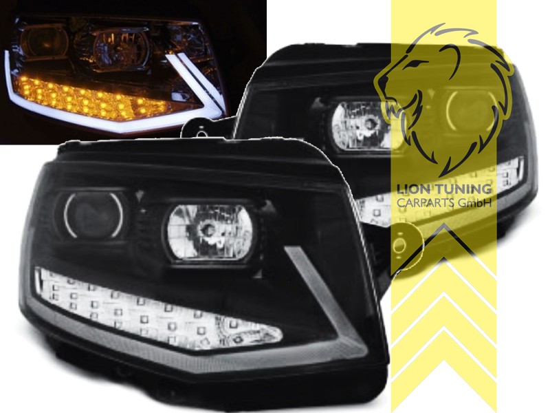 Liontuning - Tuningartikel für Ihr Auto  Lion Tuning Carparts GmbH  Scheinwerfer echtes TFL VW T6 Bus LED Tagfahrlicht schwarz