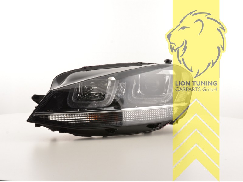 Liontuning - Tuningartikel für Ihr Auto  Lion Tuning Carparts GmbH  Scheinwerfer echtes TFL VW Golf 7 Limousine Variant chrom