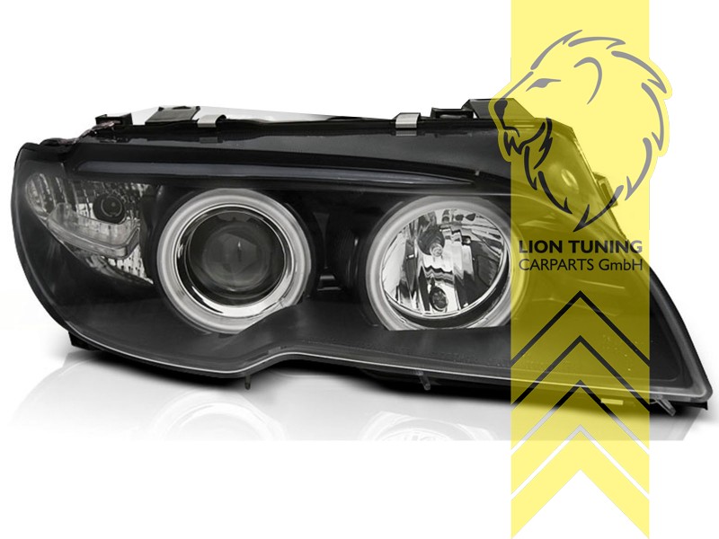 Liontuning - Tuningartikel für Ihr Auto  Lion Tuning Carparts GmbH CCFL Angel  Eyes Scheinwerfer BMW E46 Coupe Cabrio schwarz
