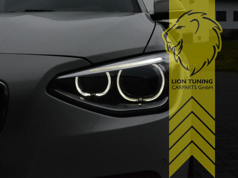Liontuning - Tuningartikel für Ihr Auto  Lion Tuning Carparts GmbH Angel  Eyes Scheinwerfer BMW 1er F20 F21 schwarz